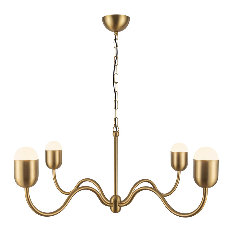 Four Light Chandelier<br /><span style="color:#4AB0CE;">Entrega: 4-10 dias en USA</span><br /><span style="color:#4AB0CE;font-size:60%;">PREGUNTE POR ENTREGA EN PANAMA</span><br />Collection: Effie<br />Finish: Brushed Gold/Opal Glass