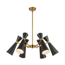Six Light Chandelier<br /><span style="color:#4AB0CE;">Entrega: 4-10 dias en USA</span><br /><span style="color:#4AB0CE;font-size:60%;">PREGUNTE POR ENTREGA EN PANAMA</span><br />Collection: Blake<br />Finish: Matte Black/Aged Gold