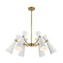 Six Light Chandelier<br /><span style="color:#4AB0CE;">Entrega: 4-10 dias en USA</span><br /><span style="color:#4AB0CE;font-size:60%;">PREGUNTE POR ENTREGA EN PANAMA</span><br />Collection: Blake<br />Finish: White/Aged Gold
