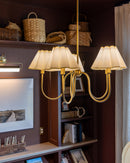 Five Light Chandelier<br /><span style="color:#4AB0CE;">Entrega: 4-10 dias en USA</span><br /><span style="color:#4AB0CE;font-size:60%;">PREGUNTE POR ENTREGA EN PANAMA</span><br />Collection: Rosemary<br />Finish: Brushed Gold/Folded White