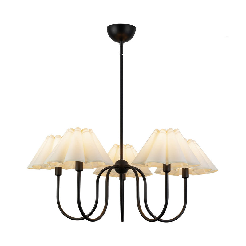 Five Light Chandelier<br /><span style="color:#4AB0CE;">Entrega: 4-10 dias en USA</span><br /><span style="color:#4AB0CE;font-size:60%;">PREGUNTE POR ENTREGA EN PANAMA</span><br />Collection: Rosemary<br />Finish: Matte Black/Folded White