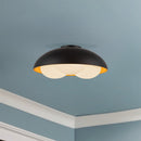 Alora - FM495316MBOP - Three Light Flush Mount - Robyn - Matte Black/Opal Glass