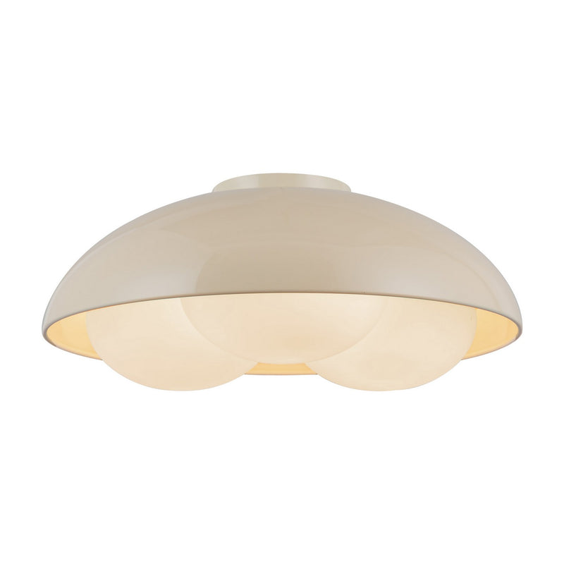 Three Light Flush Mount<br /><span style="color:#4AB0CE;">Entrega: 4-10 dias en USA</span><br /><span style="color:#4AB0CE;font-size:60%;">PREGUNTE POR ENTREGA EN PANAMA</span><br />Collection: Robyn<br />Finish: Pearl White/Opal Glass