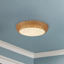 Alora - FM511217RA - Three Light Flush Mount - Merida - Rattan