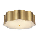 Three Light Flush Mount<br /><span style="color:#4AB0CE;">Entrega: 5-6 semanas en USA</span><br /><span style="color:#4AB0CE;font-size:60%;">PREGUNTE POR ENTREGA EN PANAMA</span><br />Collection: Blossom<br />Finish: Brushed Gold