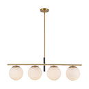 Four Light Linear Pendant<br /><span style="color:#4AB0CE;">Entrega: 0-1 semanas en USA</span><br /><span style="color:#4AB0CE;font-size:60%;">PREGUNTE POR ENTREGA EN PANAMA</span><br />Collection: Zuri<br />Finish: Brushed Gold/Opal Glass