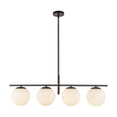 Four Light Linear Pendant<br /><span style="color:#4AB0CE;">Entrega: 4-10 dias en USA</span><br /><span style="color:#4AB0CE;font-size:60%;">PREGUNTE POR ENTREGA EN PANAMA</span><br />Collection: Zuri<br />Finish: Matte Black/Opal Glass