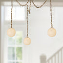 Alora - MP579707BGGR - Three Light Pendant - Cherise - Brushed Gold/Glossy Ribbed Opal Glass