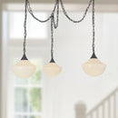 Alora - MP651312MBGR - Three Light Pendant - Farrah - Matte Black/Glossy Ribbed Opal Glass