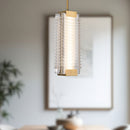 Alora - PD374316VBCR-UNV - LED Pendant - Alai - Vintage Brass/Ribbed Glass