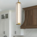 Alora - PD374624VBCR-UNV - LED Pendant - Alai - Vintage Brass/Ribbed Glass