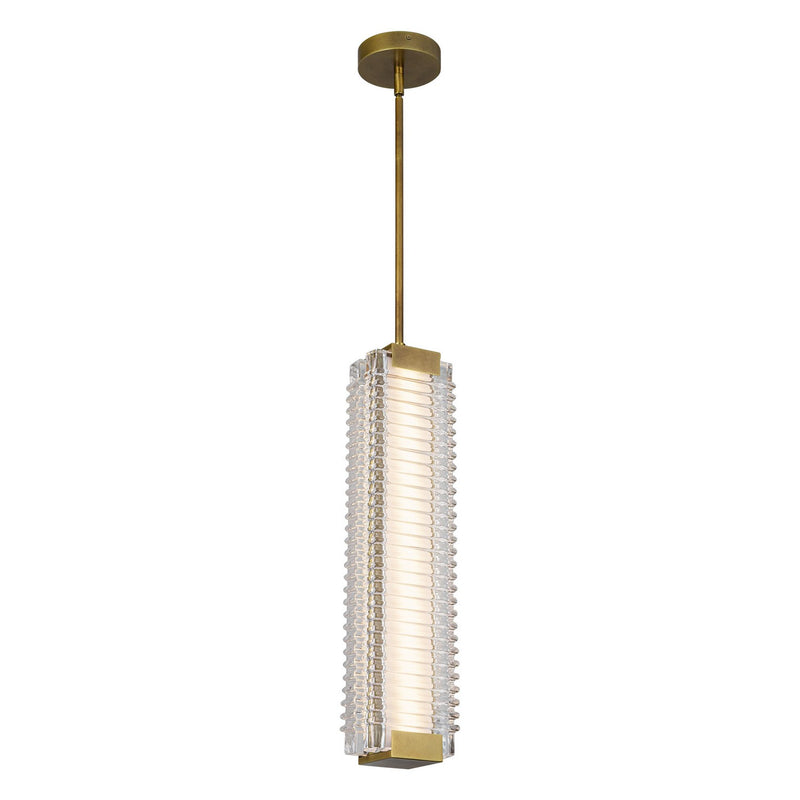 LED Pendant<br /><span style="color:#4AB0CE;">Entrega: 4-10 dias en USA</span><br /><span style="color:#4AB0CE;font-size:60%;">PREGUNTE POR ENTREGA EN PANAMA</span><br />Collection: Alai<br />Finish: Vintage Brass/Ribbed Glass
