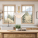 Alora - PD497016BGFW - One Light Pendant - Bridgette - Brushed Gold/Folded White