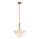 One Light Pendant<br /><span style="color:#4AB0CE;">Entrega: 4-10 dias en USA</span><br /><span style="color:#4AB0CE;font-size:60%;">PREGUNTE POR ENTREGA EN PANAMA</span><br />Collection: Bridgette<br />Finish: Brushed Gold/Folded White