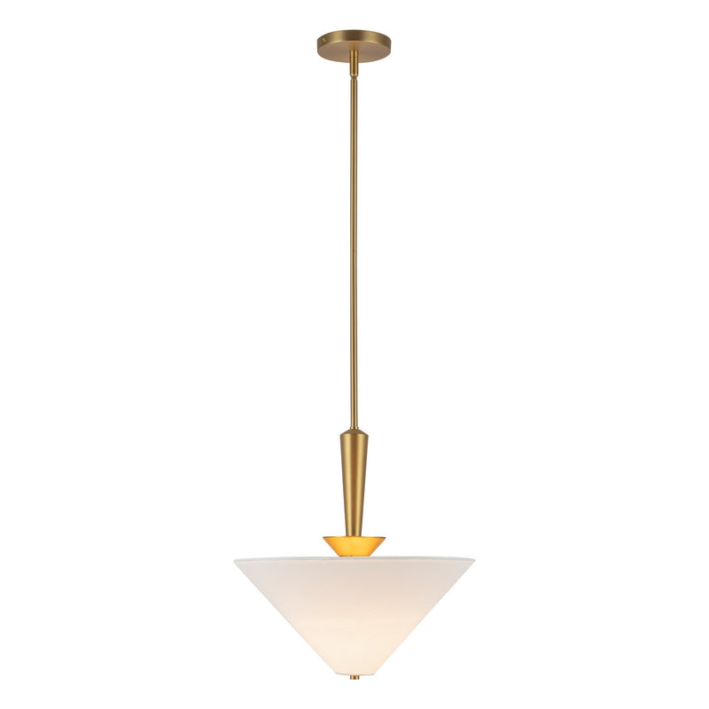One Light Pendant<br /><span style="color:#4AB0CE;">Entrega: 4-10 dias en USA</span><br /><span style="color:#4AB0CE;font-size:60%;">PREGUNTE POR ENTREGA EN PANAMA</span><br />Collection: Bridgette<br />Finish: Brushed Gold/White Linen