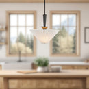 Alora - PD497016MBFW - One Light Pendant - Bridgette - Matte Black/Folded White