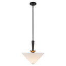 One Light Pendant<br /><span style="color:#4AB0CE;">Entrega: 4-10 dias en USA</span><br /><span style="color:#4AB0CE;font-size:60%;">PREGUNTE POR ENTREGA EN PANAMA</span><br />Collection: Bridgette<br />Finish: Matte Black/White Linen