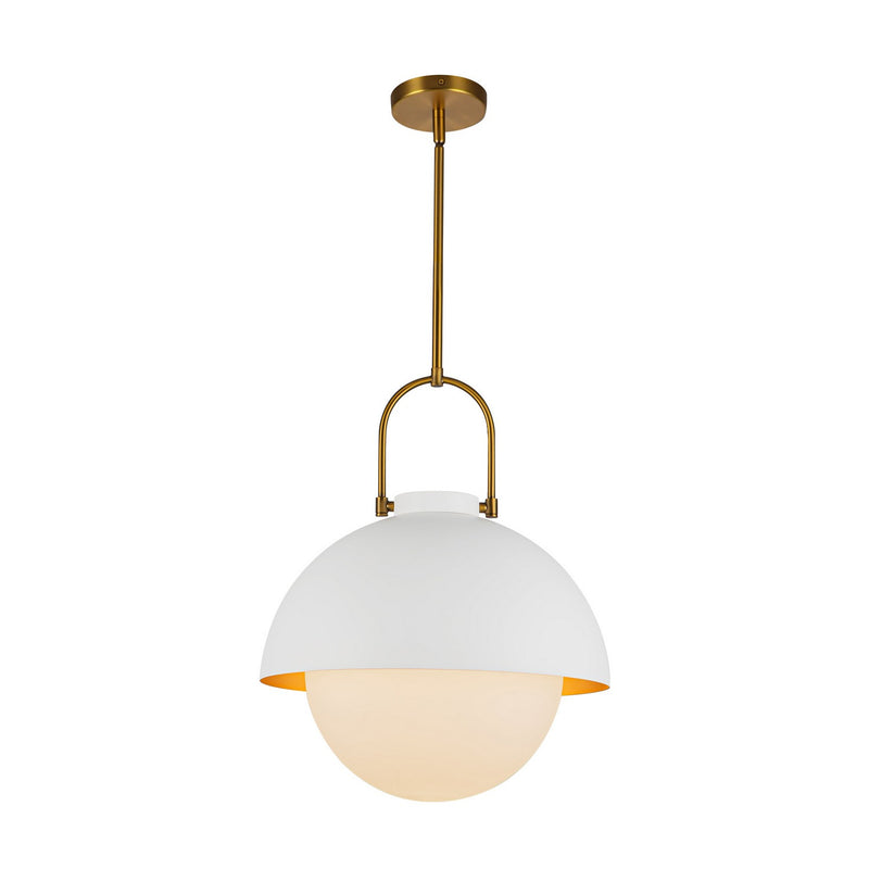 One Light Pendant<br /><span style="color:#4AB0CE;">Entrega: 4-10 dias en USA</span><br /><span style="color:#4AB0CE;font-size:60%;">PREGUNTE POR ENTREGA EN PANAMA</span><br />Collection: Harper<br />Finish: White/Opal Glass