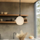 Alora - PD579107MBGR - One Light Pendant - Cherise - Matte Black/Glossy Ribbed Opal Glass