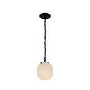 One Light Pendant<br /><span style="color:#4AB0CE;">Entrega: 4-10 dias en USA</span><br /><span style="color:#4AB0CE;font-size:60%;">PREGUNTE POR ENTREGA EN PANAMA</span><br />Collection: Cherise<br />Finish: Matte Black/Glossy Ribbed Opal Glass