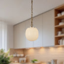 One Light Pendant<br /><span style="color:#4AB0CE;">Entrega: 4-10 dias en USA</span><br /><span style="color:#4AB0CE;font-size:60%;">PREGUNTE POR ENTREGA EN PANAMA</span><br />Collection: Cherise<br />Finish: Brushed Gold/Glossy Ribbed Opal Glass