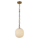 One Light Pendant<br /><span style="color:#4AB0CE;">Entrega: 4-10 dias en USA</span><br /><span style="color:#4AB0CE;font-size:60%;">PREGUNTE POR ENTREGA EN PANAMA</span><br />Collection: Cherise<br />Finish: Brushed Gold/Glossy Ribbed Opal Glass