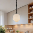 Alora - PD579112MBGR - One Light Pendant - Cherise - Matte Black/Glossy Ribbed Opal Glass