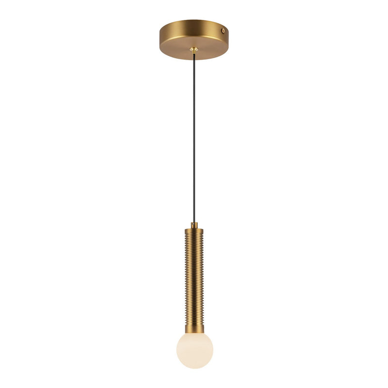LED Pendant<br /><span style="color:#4AB0CE;">Entrega: 4-10 dias en USA</span><br /><span style="color:#4AB0CE;font-size:60%;">PREGUNTE POR ENTREGA EN PANAMA</span><br />Collection: Arden<br />Finish: Brushed Gold/Opal Glass