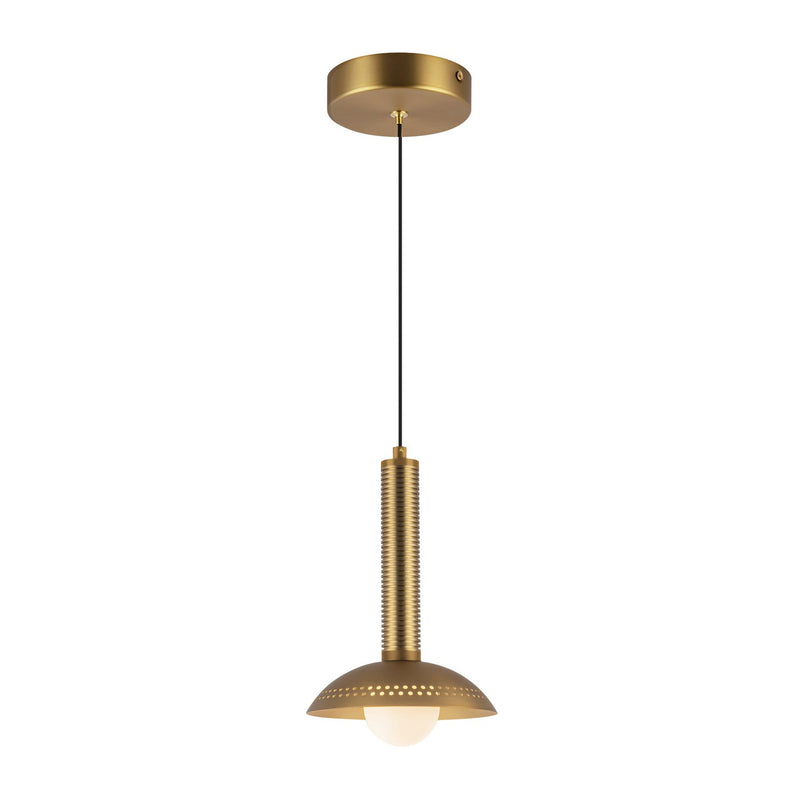 LED Pendant<br /><span style="color:#4AB0CE;">Entrega: 4-10 dias en USA</span><br /><span style="color:#4AB0CE;font-size:60%;">PREGUNTE POR ENTREGA EN PANAMA</span><br />Collection: Arden<br />Finish: Brushed Gold/Opal Glass