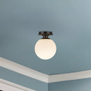 Alora - SF430108MBGO - One Light Semi-Flush Mount - Otis - Matte Black/Glossy Opal Glass