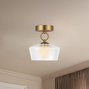Alora - SF443308BGCL-UNV - LED Semi Flush Mount - Leota - Brushed Gold/Clear Glass