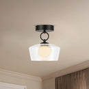 Alora - SF443308MBCL-UNV - LED Semi Flush Mount - Leota - Matte Black/Clear Glass