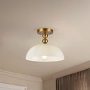 Alora - SF459012BGGO - One Light Semi-Flush Mount - Paisley - Brushed Gold/Glossy Opal Glass
