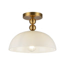 One Light Semi-Flush Mount<br /><span style="color:#4AB0CE;">Entrega: 1-2 semanas en USA</span><br /><span style="color:#4AB0CE;font-size:60%;">PREGUNTE POR ENTREGA EN PANAMA</span><br />Collection: Paisley<br />Finish: Brushed Gold/Glossy Opal Glass