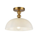 One Light Semi-Flush Mount<br /><span style="color:#4AB0CE;">Entrega: 2-3 semanas en USA</span><br /><span style="color:#4AB0CE;font-size:60%;">PREGUNTE POR ENTREGA EN PANAMA</span><br />Collection: Paisley<br />Finish: Brushed Gold/Glossy Opal Glass
