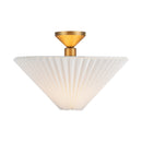 One Light Semi-Flush Mount<br /><span style="color:#4AB0CE;">Entrega: 4-10 dias en USA</span><br /><span style="color:#4AB0CE;font-size:60%;">PREGUNTE POR ENTREGA EN PANAMA</span><br />Collection: Bridgette<br />Finish: Brushed Gold/Folded White