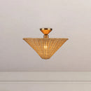 Alora - SF497016BGRA - One Light Semi-Flush Mount - Bridgette - Brushed Gold/Rattan