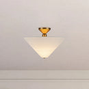 Alora - SF497016BGWL - One Light Semi-Flush Mount - Bridgette - Brushed Gold/White Linen