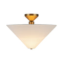 One Light Semi-Flush Mount<br /><span style="color:#4AB0CE;">Entrega: 4-10 dias en USA</span><br /><span style="color:#4AB0CE;font-size:60%;">PREGUNTE POR ENTREGA EN PANAMA</span><br />Collection: Bridgette<br />Finish: Brushed Gold/White Linen