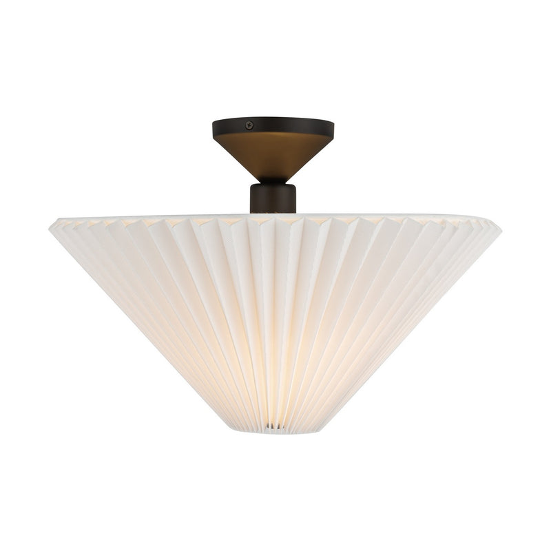 One Light Semi-Flush Mount<br /><span style="color:#4AB0CE;">Entrega: 4-10 dias en USA</span><br /><span style="color:#4AB0CE;font-size:60%;">PREGUNTE POR ENTREGA EN PANAMA</span><br />Collection: Bridgette<br />Finish: Matte Black/Folded White