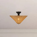 Alora - SF497016MBRA - One Light Semi-Flush Mount - Bridgette - Matte Black/Rattan