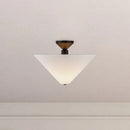 Alora - SF497016MBWL - One Light Semi-Flush Mount - Bridgette - Matte Black/White Linen