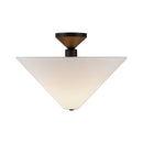One Light Semi-Flush Mount<br /><span style="color:#4AB0CE;">Entrega: 4-10 dias en USA</span><br /><span style="color:#4AB0CE;font-size:60%;">PREGUNTE POR ENTREGA EN PANAMA</span><br />Collection: Bridgette<br />Finish: Matte Black/White Linen