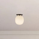 Alora - SF579107MBGR - One Light Semi-Flush Mount - Cherise - Matte Black/Glossy Ribbed Opal Glass
