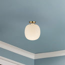 Alora - SF579112BGGR - One Light Semi-Flush Mount - Cherise - Brushed Gold/Glossy Ribbed Opal Glass