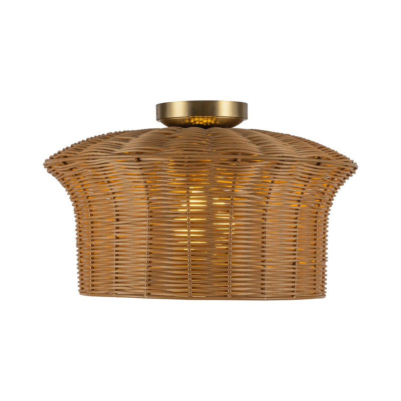 One Light Semi-Flush Mount<br /><span style="color:#4AB0CE;">Entrega: 4-10 dias en USA</span><br /><span style="color:#4AB0CE;font-size:60%;">PREGUNTE POR ENTREGA EN PANAMA</span><br />Collection: Kai<br />Finish: Brushed Gold
