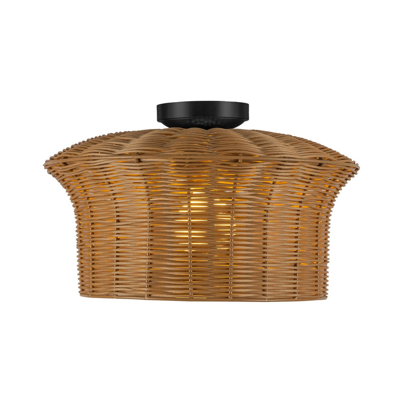One Light Semi-Flush Mount<br /><span style="color:#4AB0CE;">Entrega: 4-10 dias en USA</span><br /><span style="color:#4AB0CE;font-size:60%;">PREGUNTE POR ENTREGA EN PANAMA</span><br />Collection: Kai<br />Finish: Matte Black