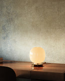 One Light Table Lamp<br /><span style="color:#4AB0CE;">Entrega: 3-4 semanas en USA</span><br /><span style="color:#4AB0CE;font-size:60%;">PREGUNTE POR ENTREGA EN PANAMA</span><br />Collection: Cherise<br />Finish: Brushed Gold/Glossy Ribbed Opal Glass