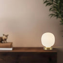 One Light Table Lamp<br /><span style="color:#4AB0CE;">Entrega: 3-4 semanas en USA</span><br /><span style="color:#4AB0CE;font-size:60%;">PREGUNTE POR ENTREGA EN PANAMA</span><br />Collection: Cherise<br />Finish: Brushed Gold/Glossy Ribbed Opal Glass