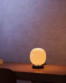 One Light Table Lamp<br /><span style="color:#4AB0CE;">Entrega: 4-10 dias en USA</span><br /><span style="color:#4AB0CE;font-size:60%;">PREGUNTE POR ENTREGA EN PANAMA</span><br />Collection: Cherise<br />Finish: Matte Black/Glossy Ribbed Opal Glass